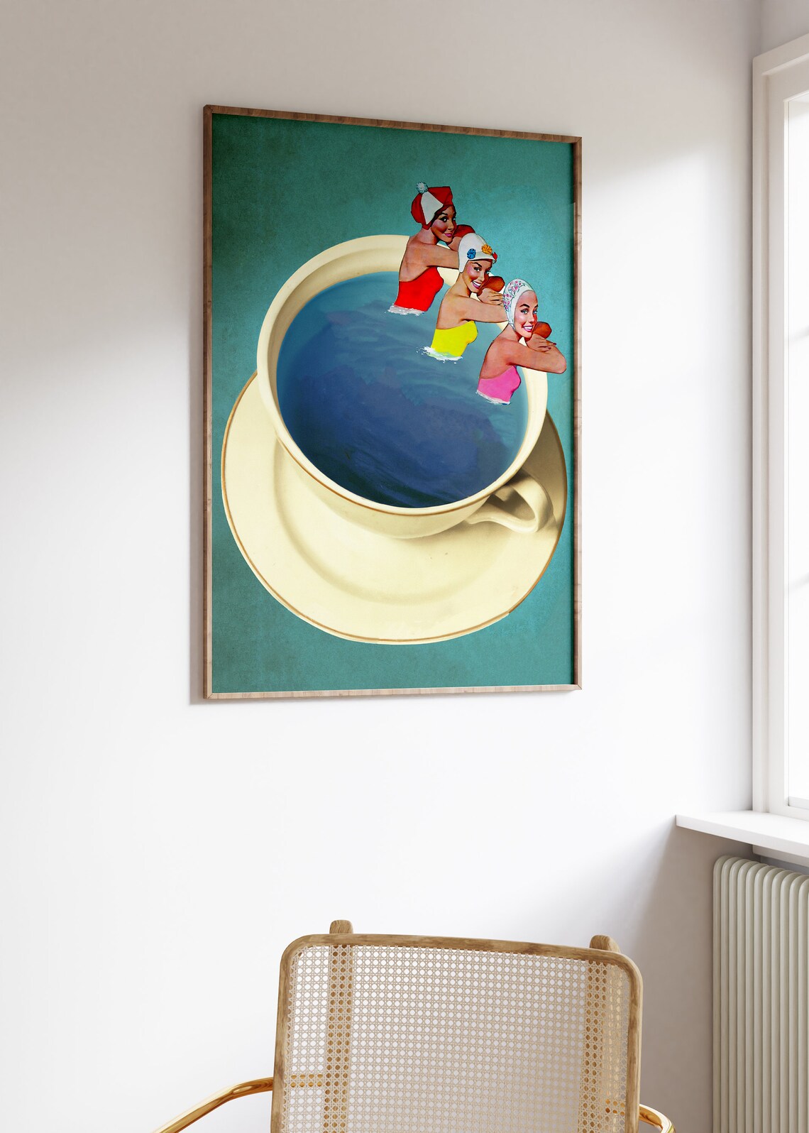 Swimming Pool Futurist Cyberpunk Art Poster - Image 2