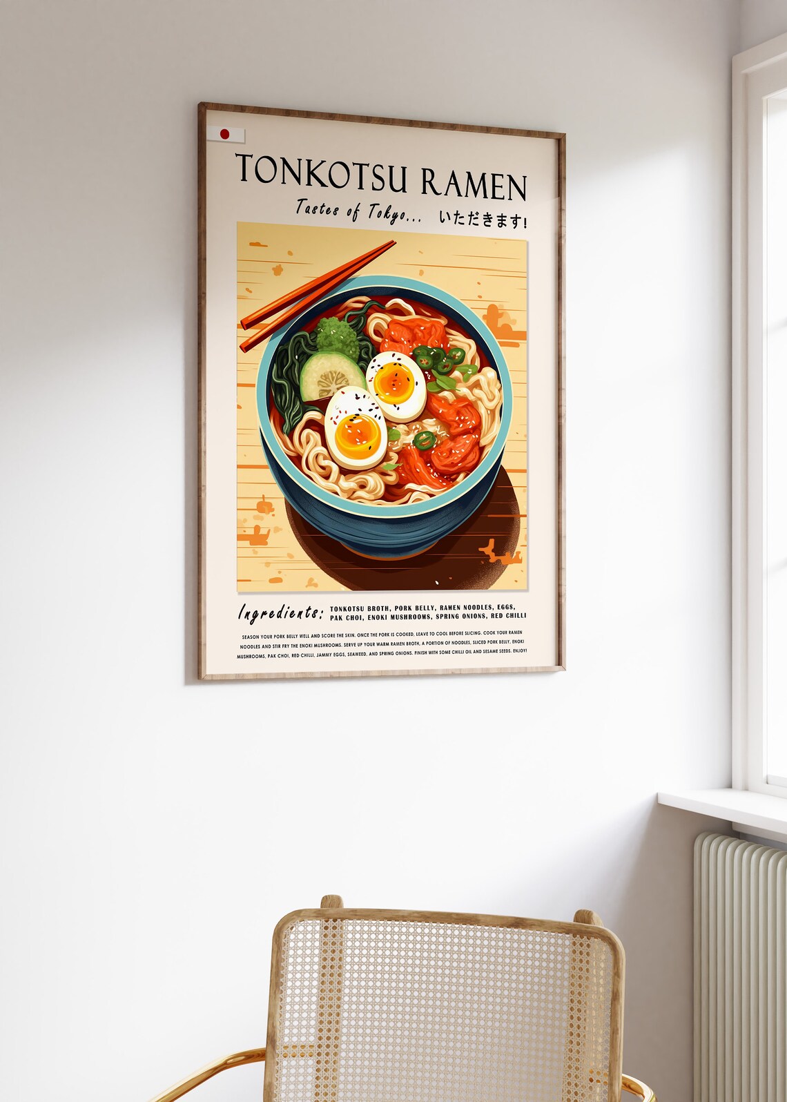 Japanese Tonkotsu Ramen Poster, Kitchen Decor - Image 3