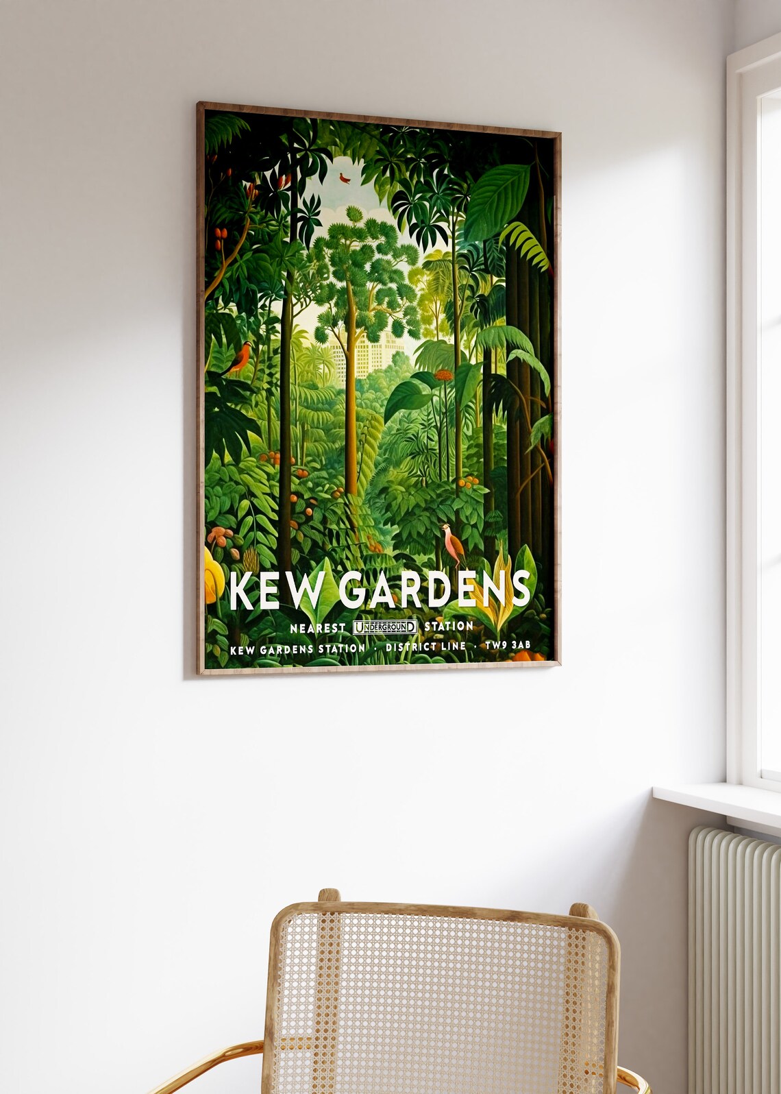 Kew Gardens Tropical Jungle Bird London Travel Botanical Art Poster - Image 3