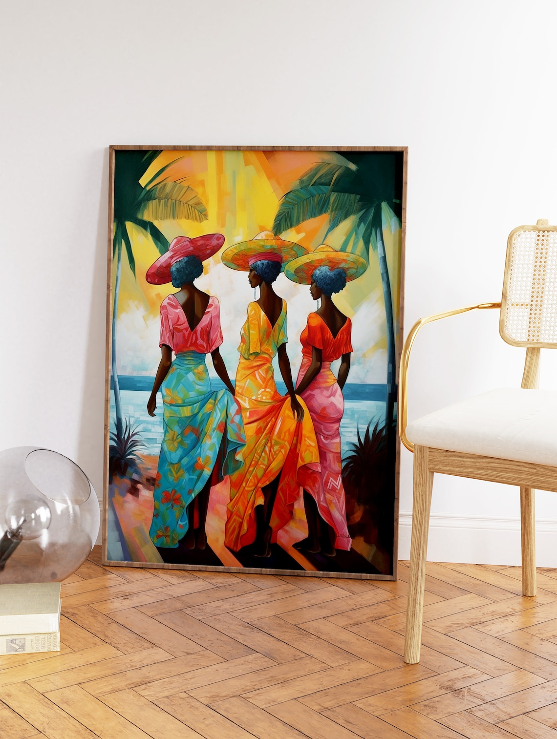 Caribbean Tropical Scenery Poster, Floral Decor - Image 3