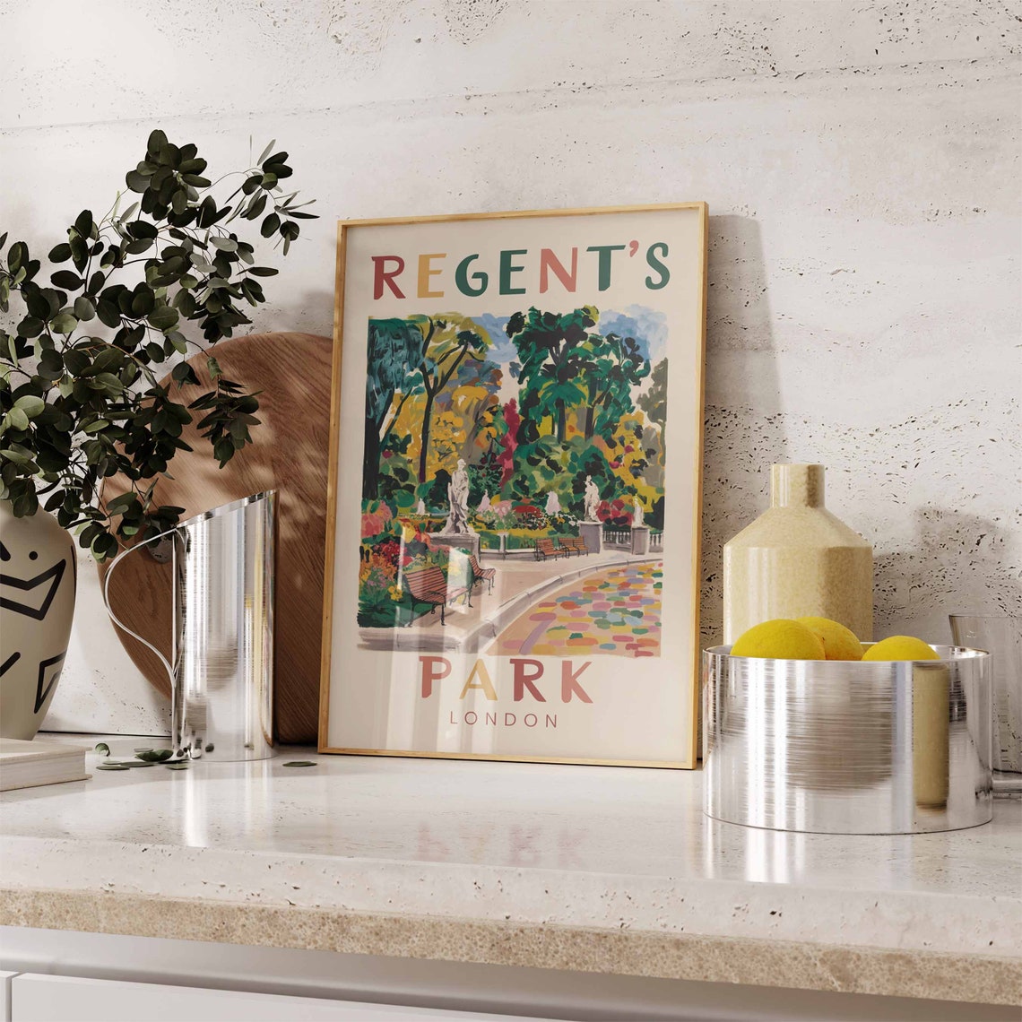 Regents Park Poster London Print London Art London Poster London Travel Print William Morris Print Retro London Art - Image 3