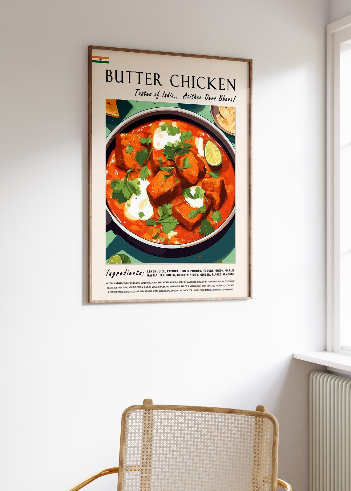 Butter Chicken Indian Food Poster, Kitchen Decor - Image 3