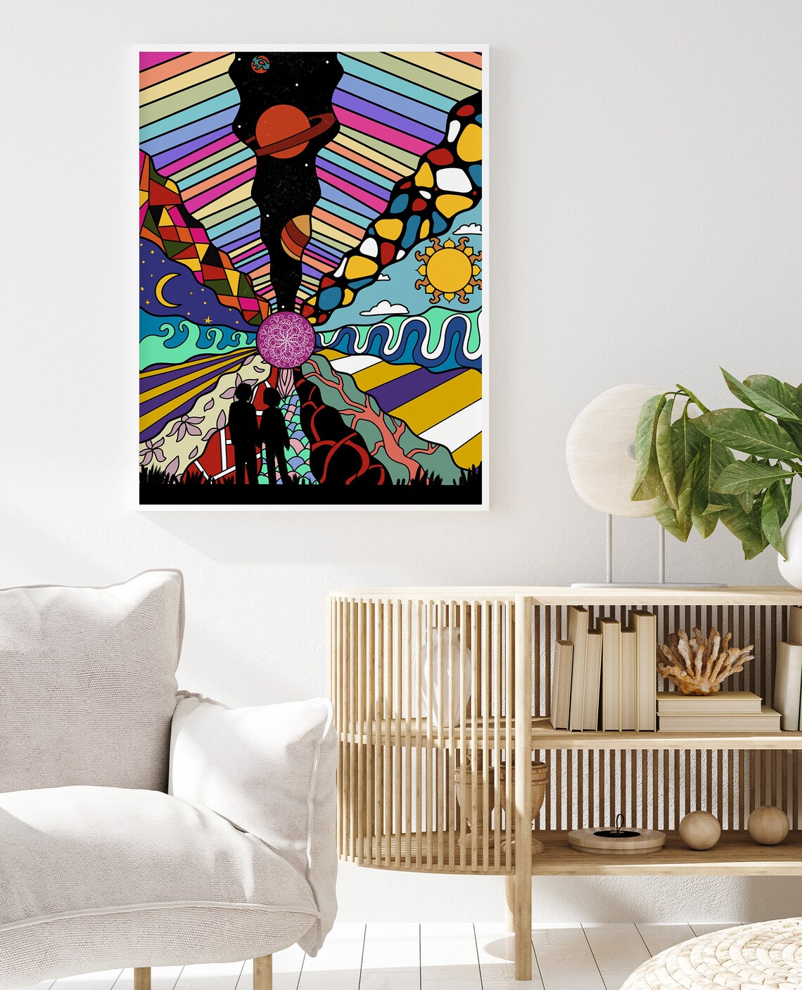 70s Psychedelic Floral Spiritual Art Print - Image 2