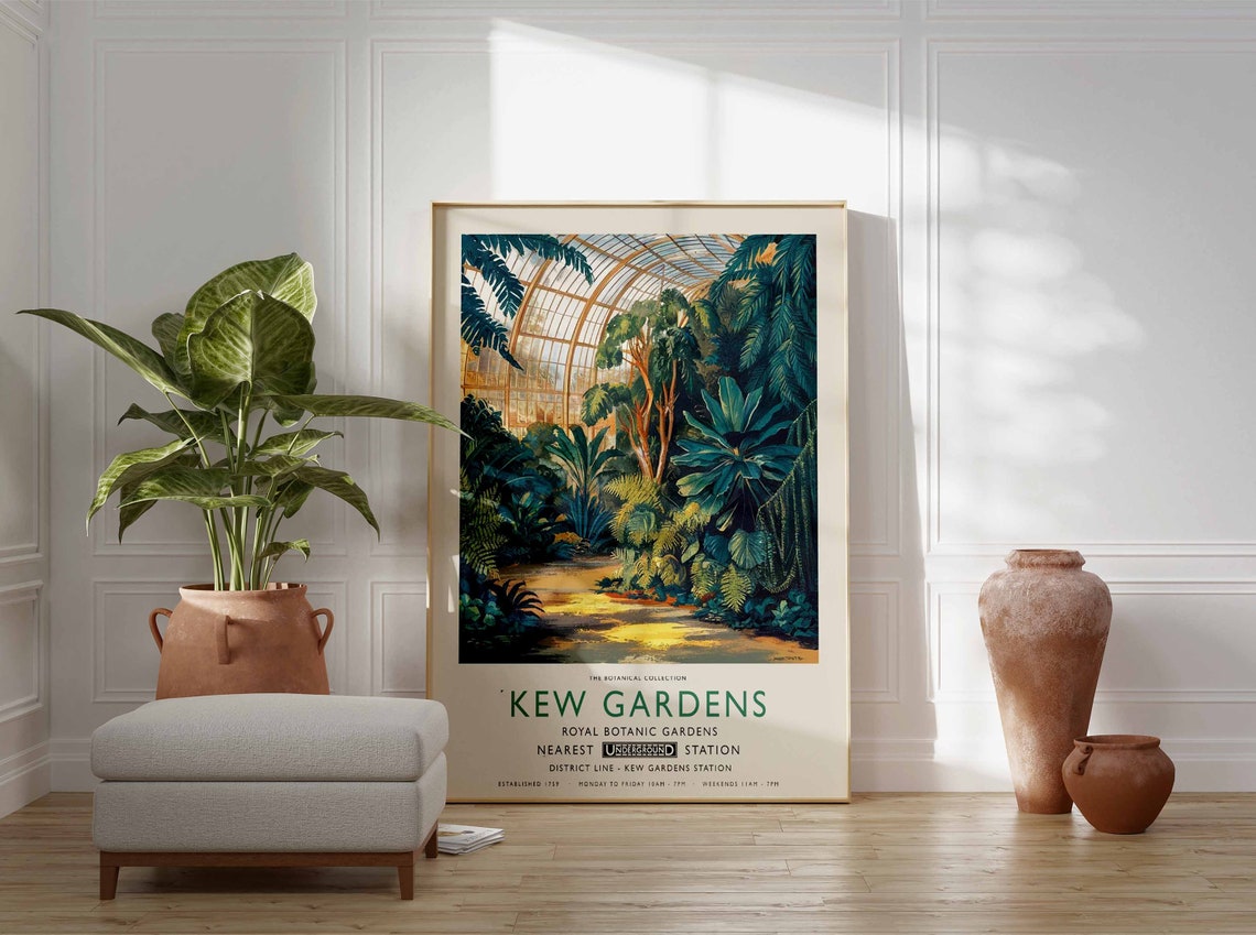 Kew Gardens Royal Botanic Gardens Glasshouse Underground Poster - Image 2