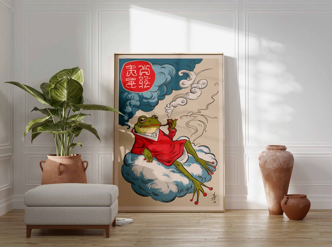 Japanese Frog Print Matsumoto Hoji Japanese Poster Frog Art Animal Gift Animal Print Vintage Japanese Decor Funny Animal Poster - Image 2
