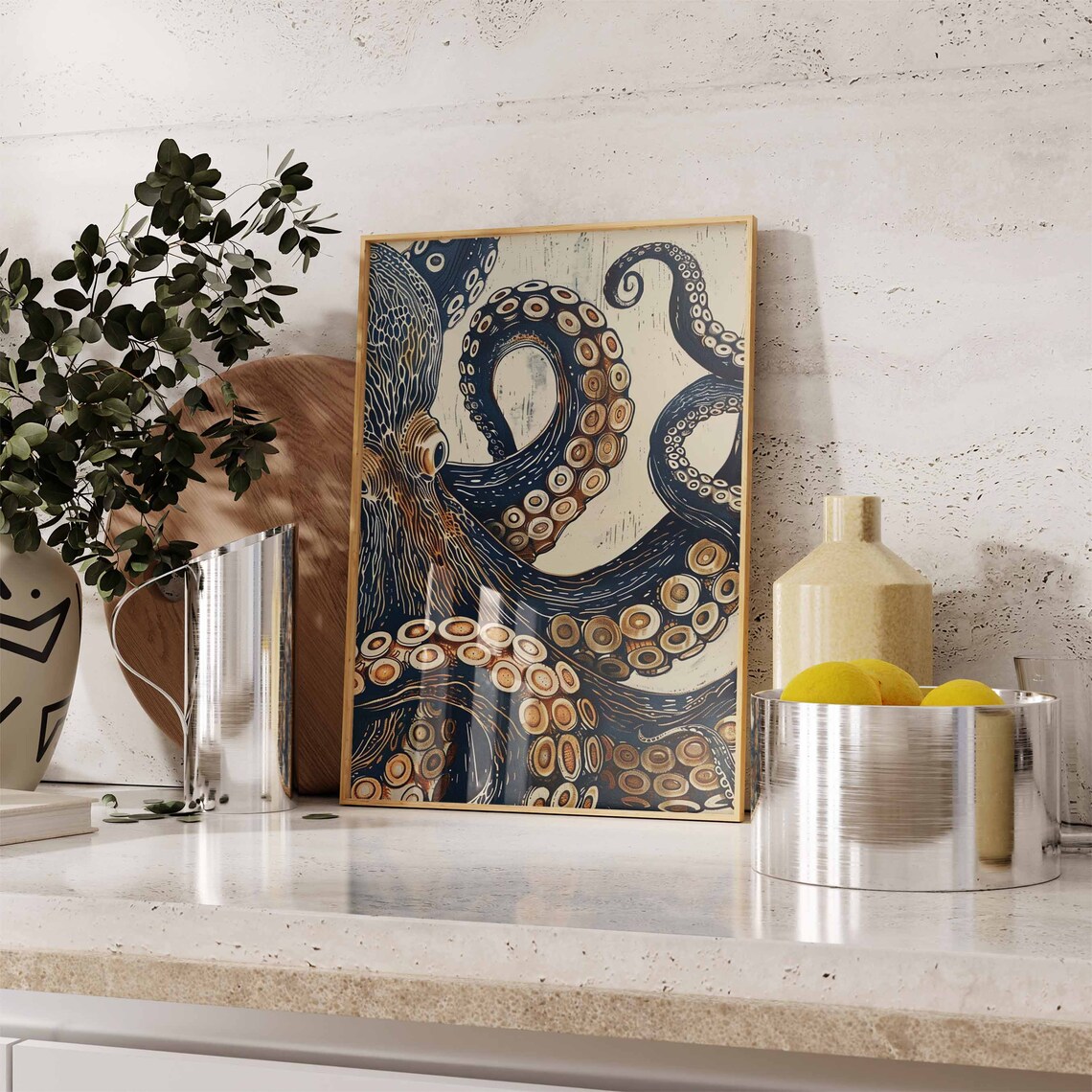 Vintage Octopus Art Print, Sea Life Decor - Image 3