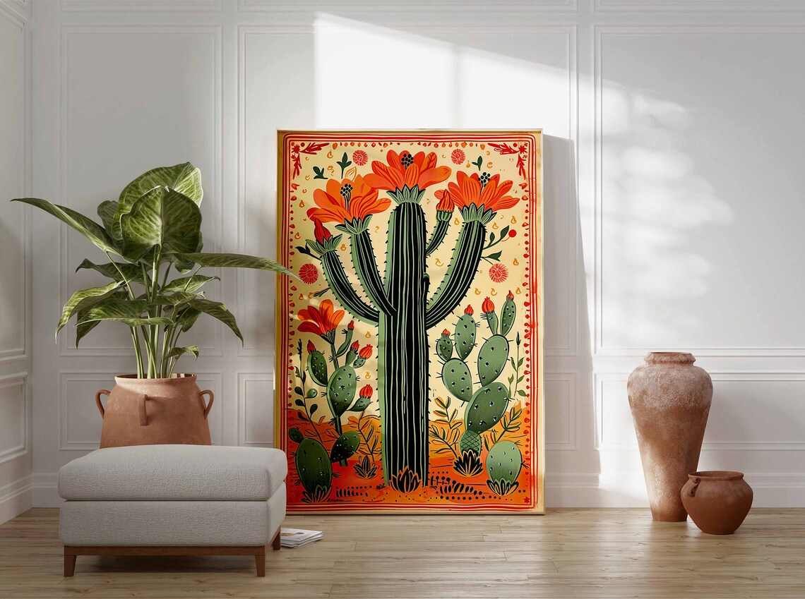 Mexican Cactus Vintage Poster, Latin Decor Art Print - Image 3