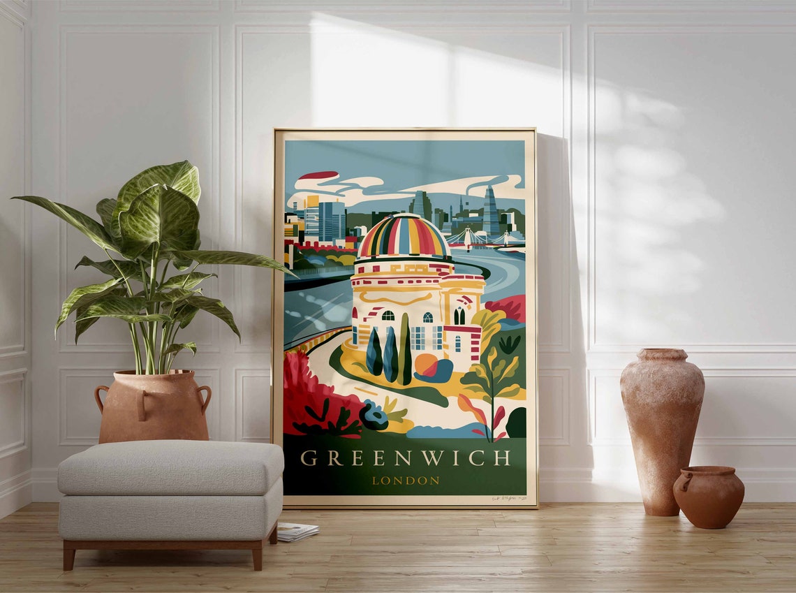 Greenwich Poster London Print London Art London Poster London Travel Print William Morris Print Retro London Art - Image 3