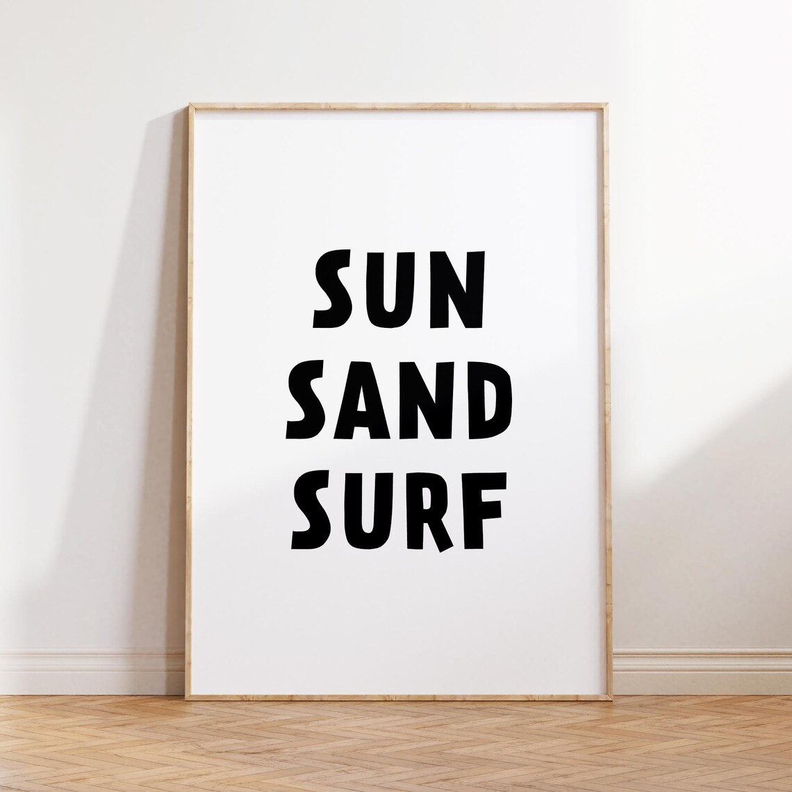 Sun Sand Surf Prints Wall Art Modern Beach House Decor Surfer Room Decor Typography Poster