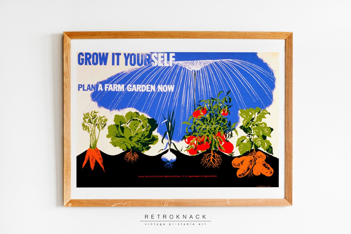 Grow It Yourself Vintage Farm Garden Motivational Quote Poster
