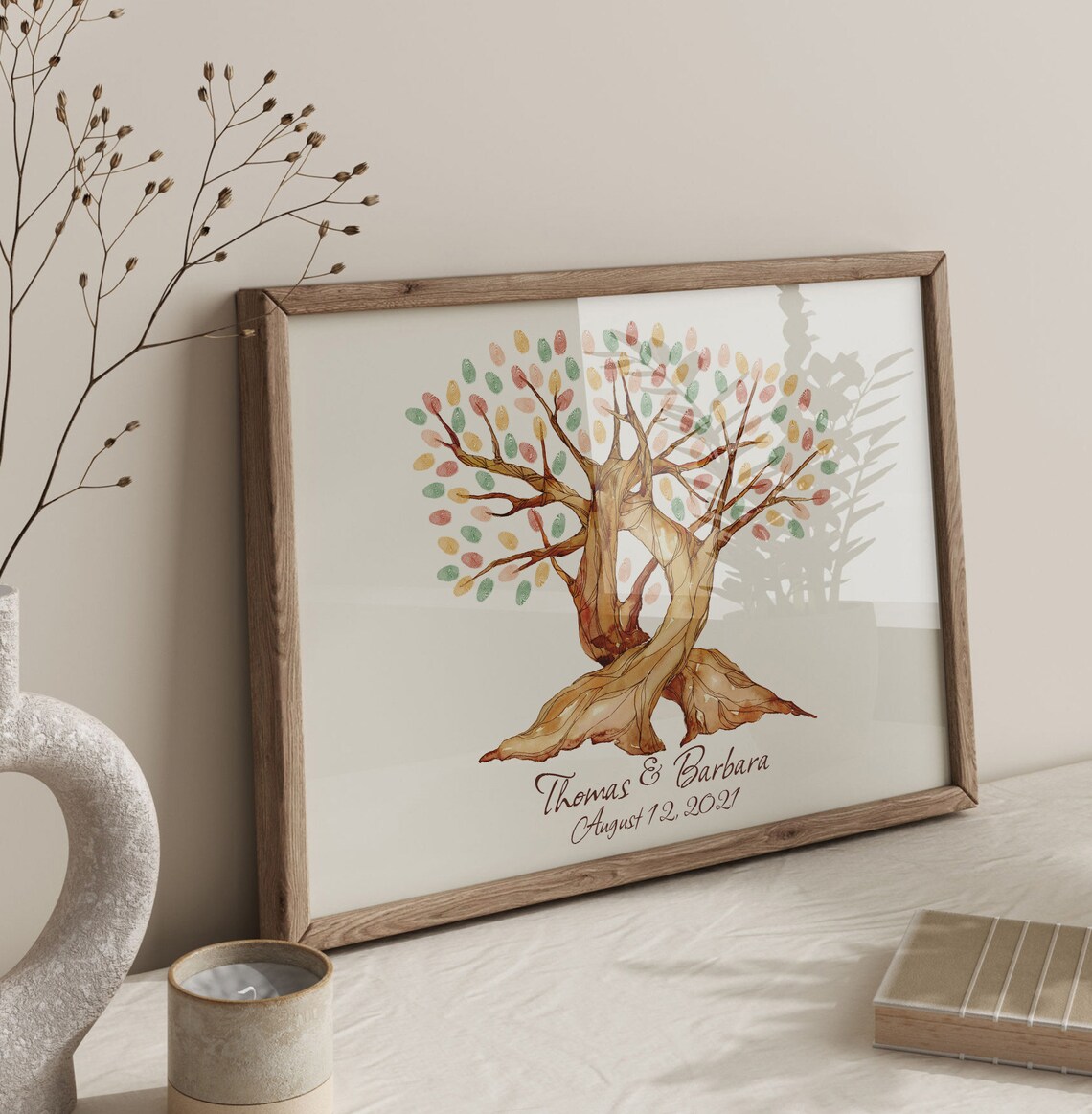 Oak Tree Fingerprint Guest Book, Wedding Tree - Image 2