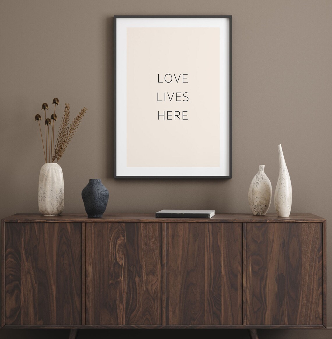 Love Lives Here Light Pink Wall Art Art Home Wall Decor Living Room Decor Typography Art Print Instant - Image 2