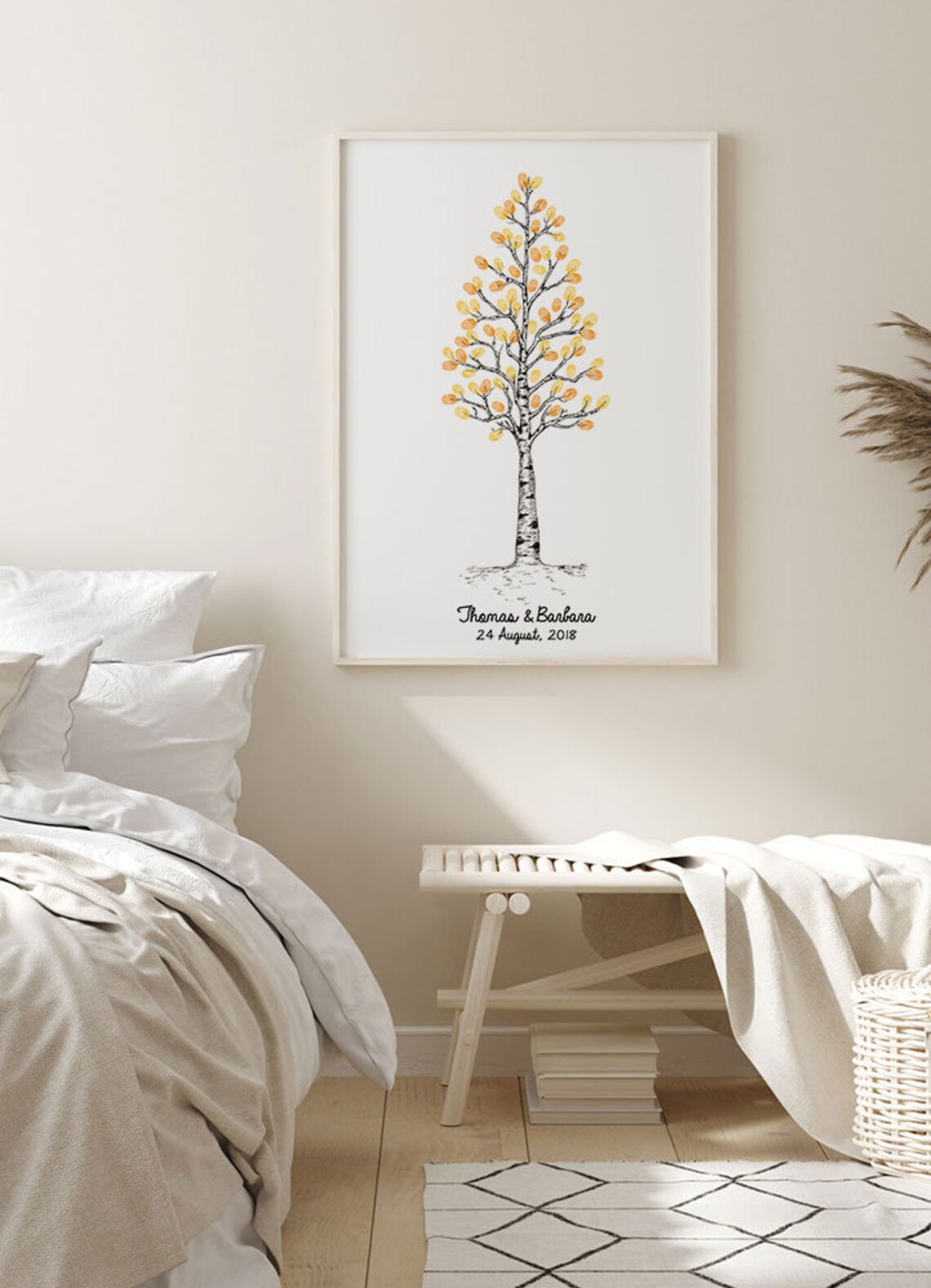 Thumbprint Tree Guest Book, Customizable Wedding Art Print - Image 2