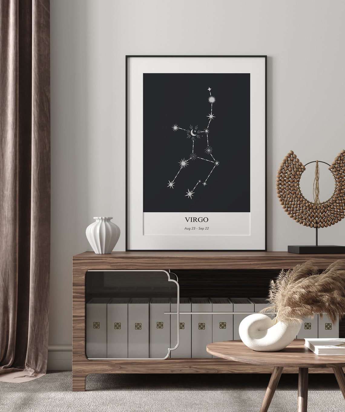 Virgo Zodiac Print Zodiac Constellation Virgo Star Sign Modern Geometric Poster Astrology Print Star Sign Instant - Image 4