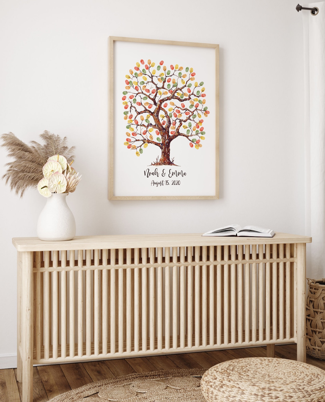 Colored Thumbprint Tree Wedding Guest Book Print - Image 3