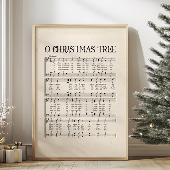 O Christmas Tree Vintage Carol Art Print