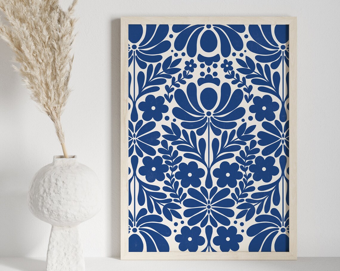 Norwegian Folk Art Wall Art, Scandi Folk Print