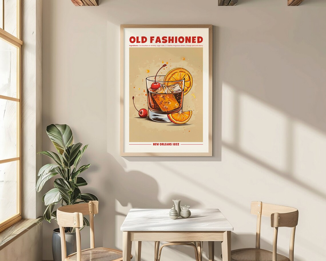 Old Fashioned Cocktail Retro Exhibition Poster - Image 2