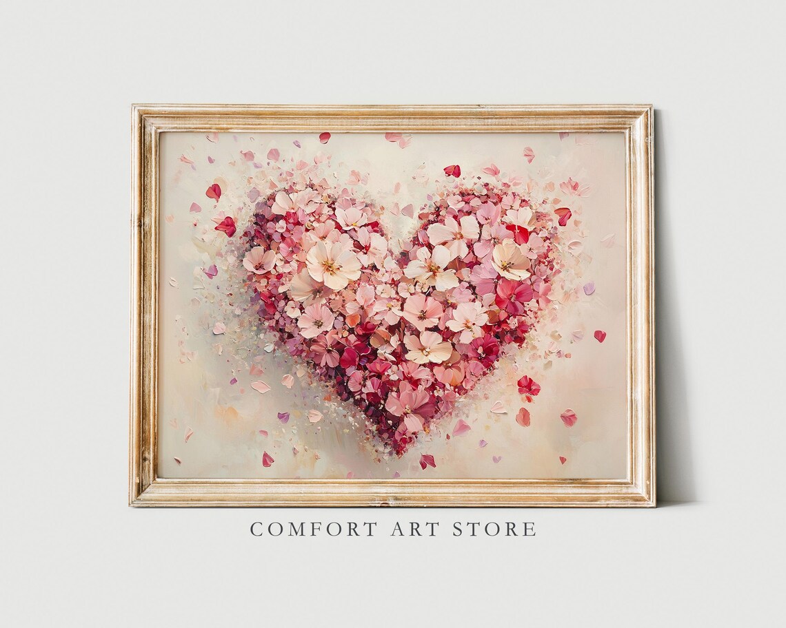 Valentines Day Heart Antique Vintage Art Print
