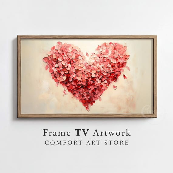 Valentines Day Frame Tv Art Frame Tv Red Pink Heart Frame Tv Vintage Valentines Holiday Painting Moody Romantic Decor Seasonal Gift