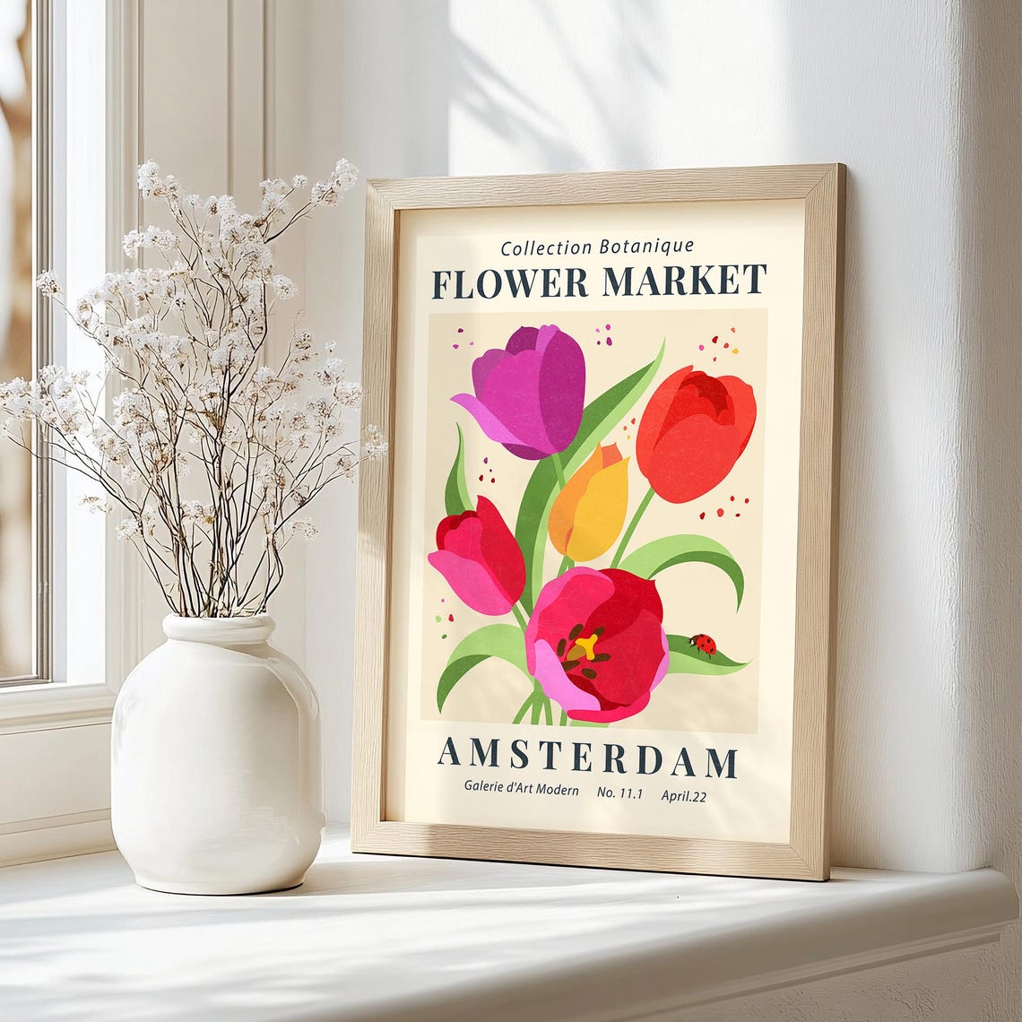 Amsterdam Flower Market Botanical Tulip Museum Exhibition Art Poster - Image 5