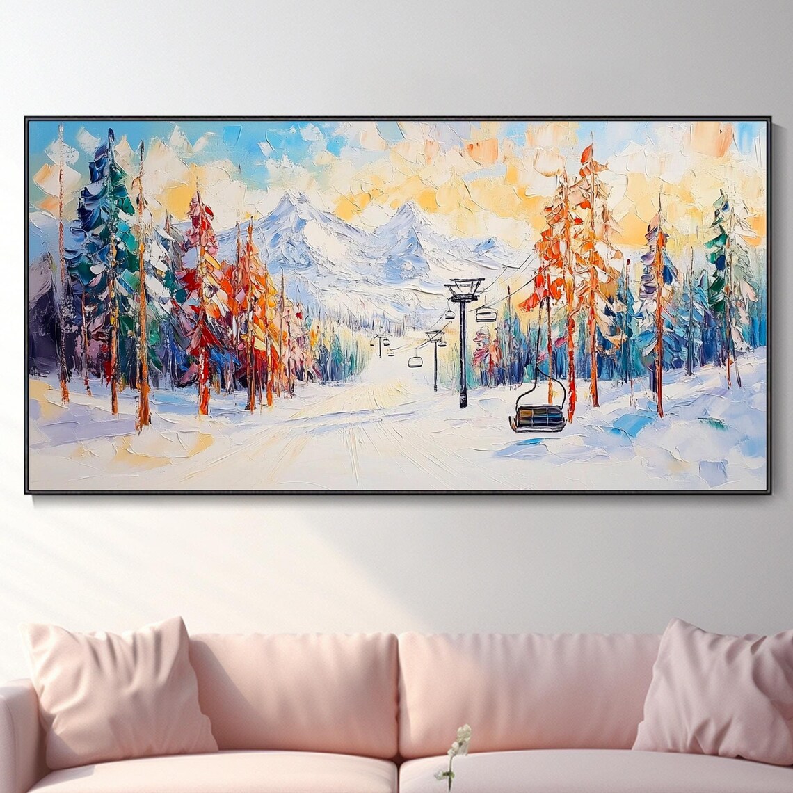 3D Skiing Art, Custom Skier Plaster Style Print
