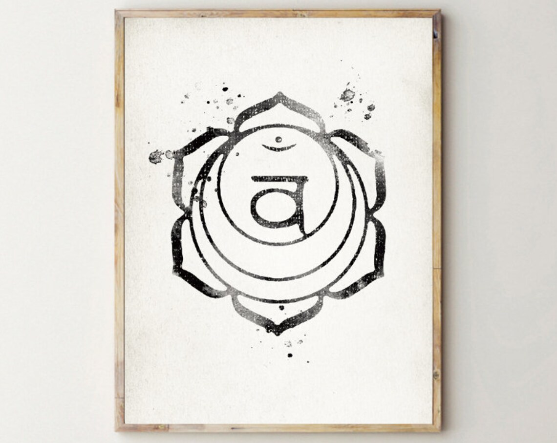 Swadhisthana Sacral Chakra Mandala Zen Ink Minimalist Art Poster