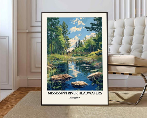 Mississippi River Headwaters Poster Mississippi River Headwaters Print Lake Itasca Poster Mississippi River Art Itasca State Park Art