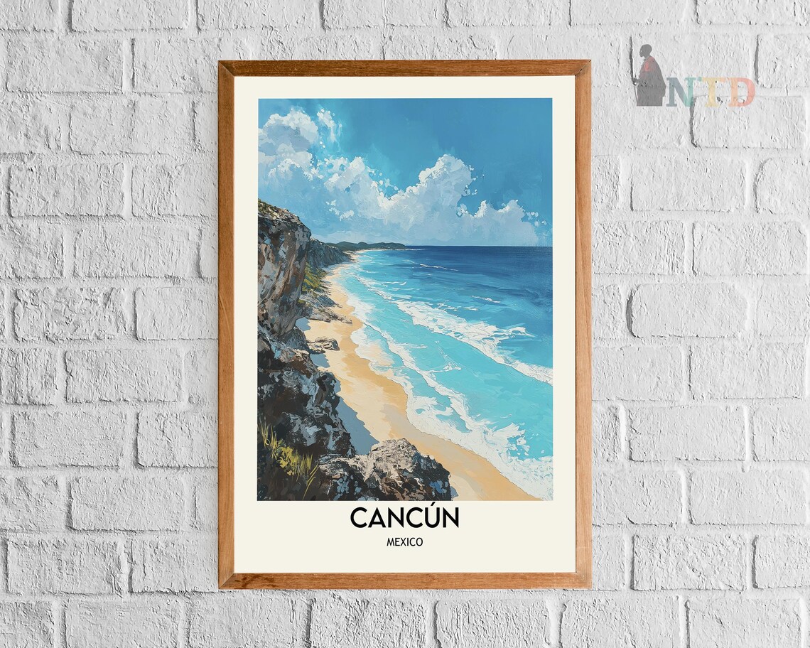 Cancun Travel Poster, Mexico Coast Art Print - Image 2