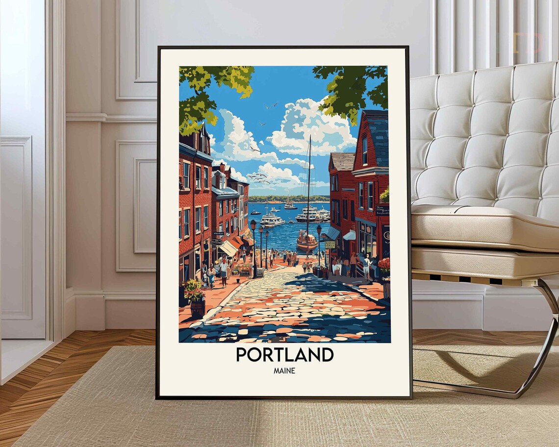 Portland Maine Travel Poster, Casco Bay Islands