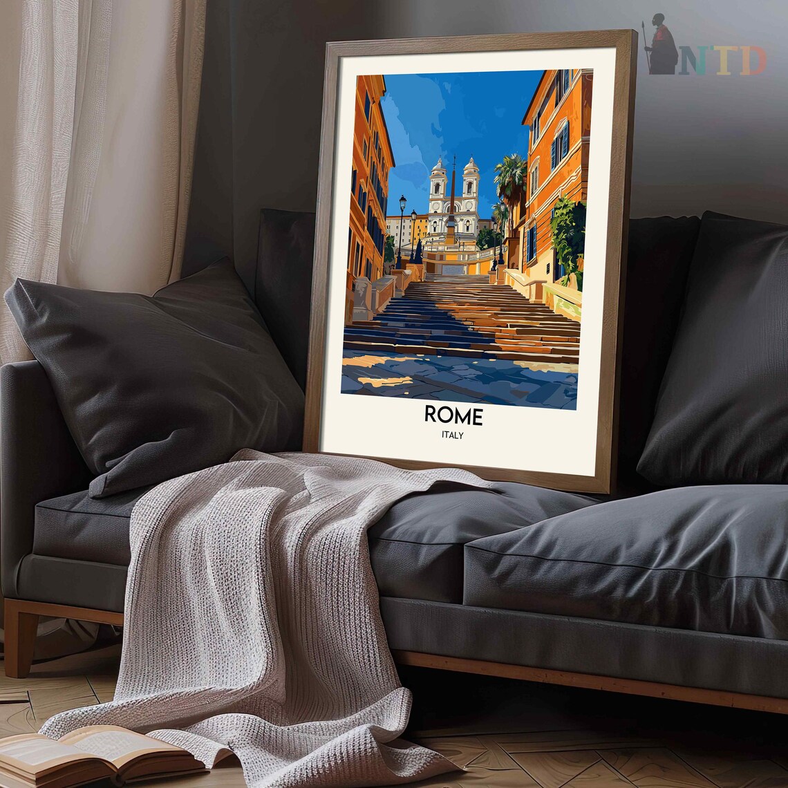 Rome Italy Spanish Steps Trinita dei Monti Church Stairs Day Poster - Image 3
