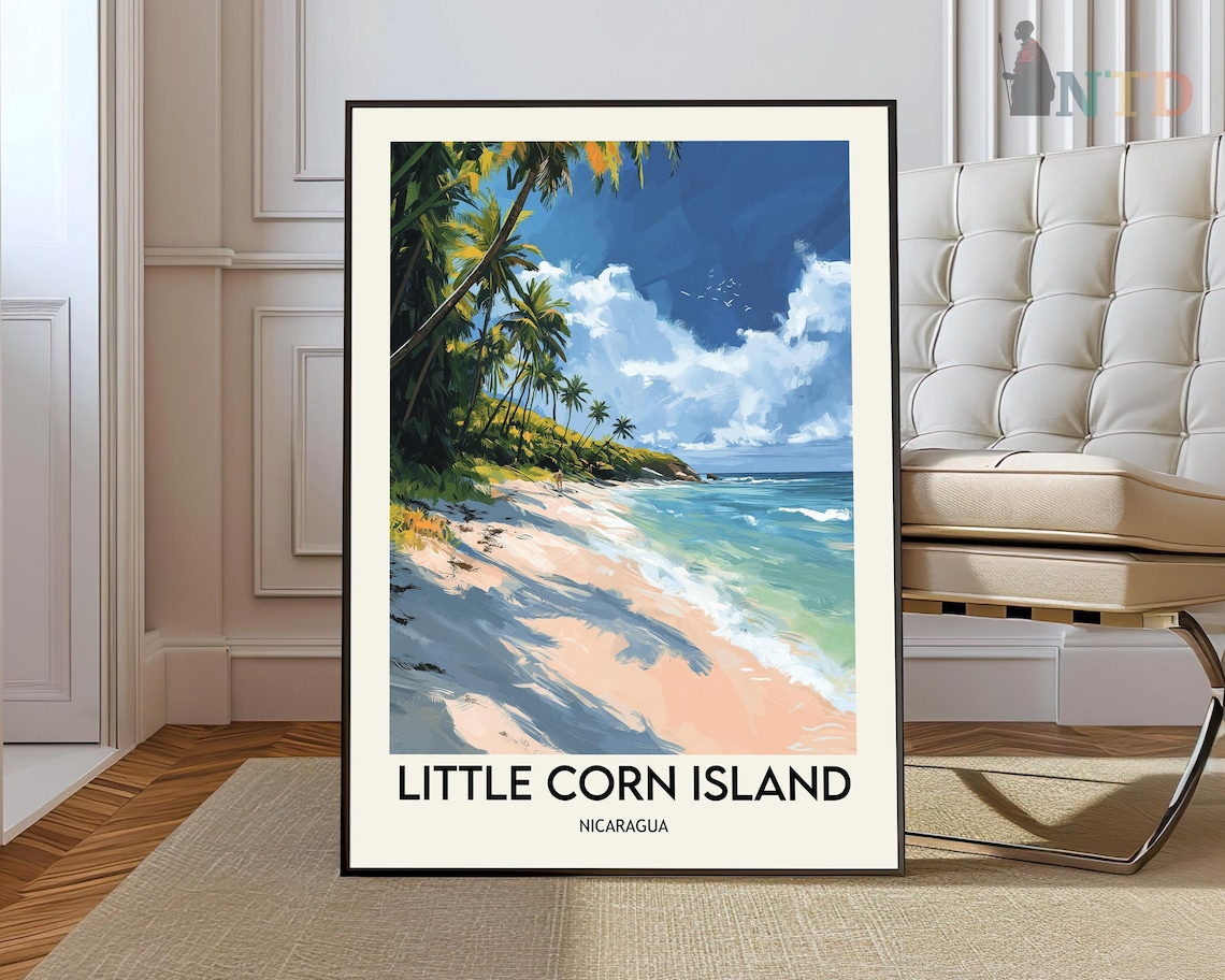 Little Corn Island Nicaragua Palm Beach Turquoise Caribbean Poster