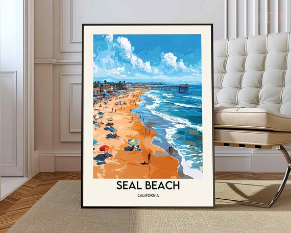 Seal Beach Poster Wall Art Print Photo Orange County
