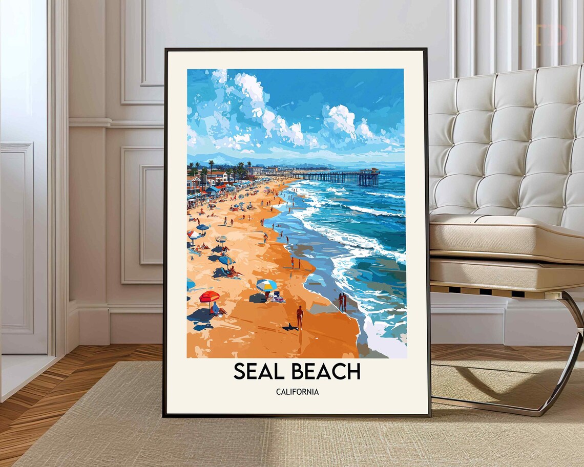 Seal Beach Poster Wall Art Print Photo Orange County