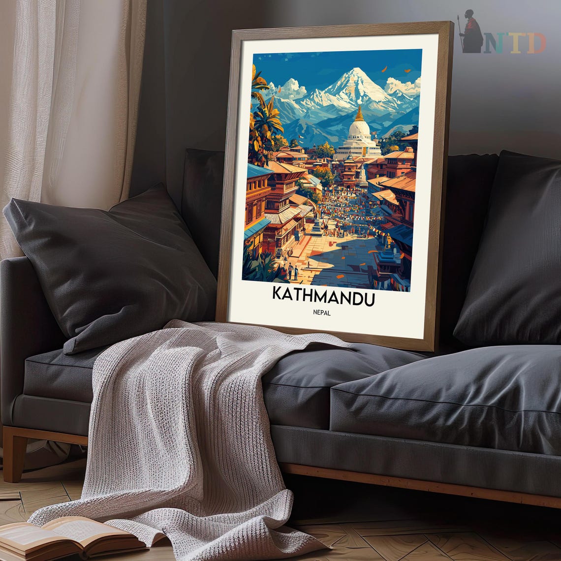 Kathmandu Poster Kathmandu Wall Art Kathmandu Print Kathmandu Photo Kathmandu Poster Print Kathmandu City Poster Nepal Travel Poster - Image 3