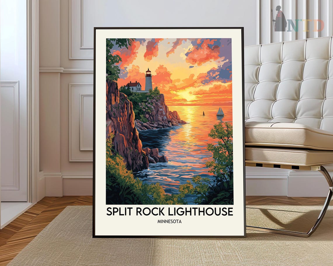Split Rock Lighthouse Lighthouses Of The Great Lakes Split Rock Print Split Rock Art Split Rock Poster Split Rock Photo Silver Bay