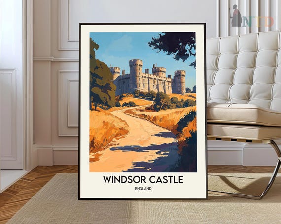 Windsor Castle Print Windsor Castle City Poster Uk Wall Art England Wall Art Decor England Travel Poster Uk Travel Poster