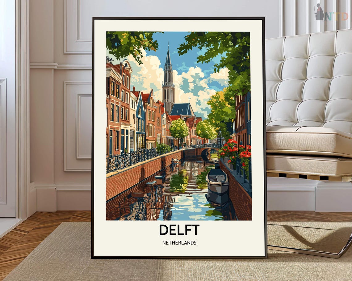 Delft Poster Wall Art Print Photo Travel City Map