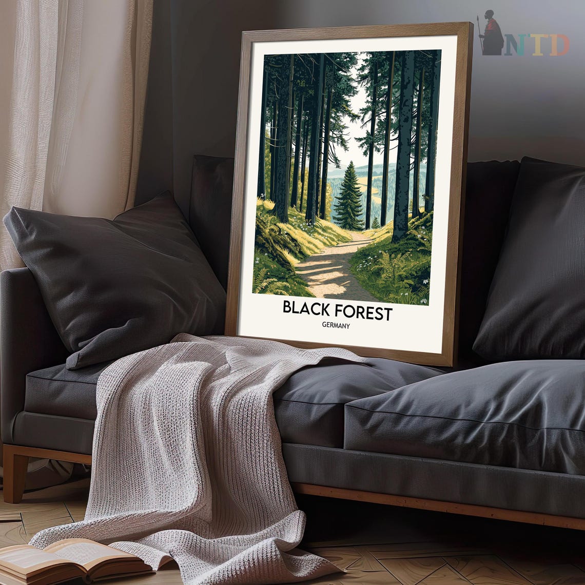 Black Forest Germany Pine Forest Trail Vintage Travel Poster - Image 3