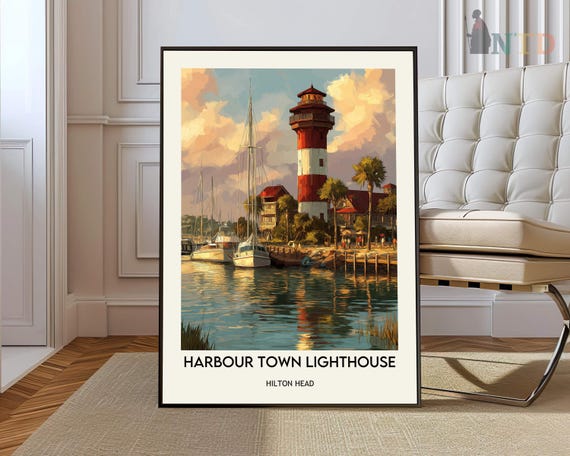 Harbour Town Lighthouse Poster Wall Art Print Hilton Island