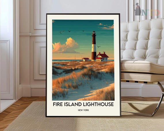 Fire Island Lighthouse Poster Wall Art Print Photo Ny