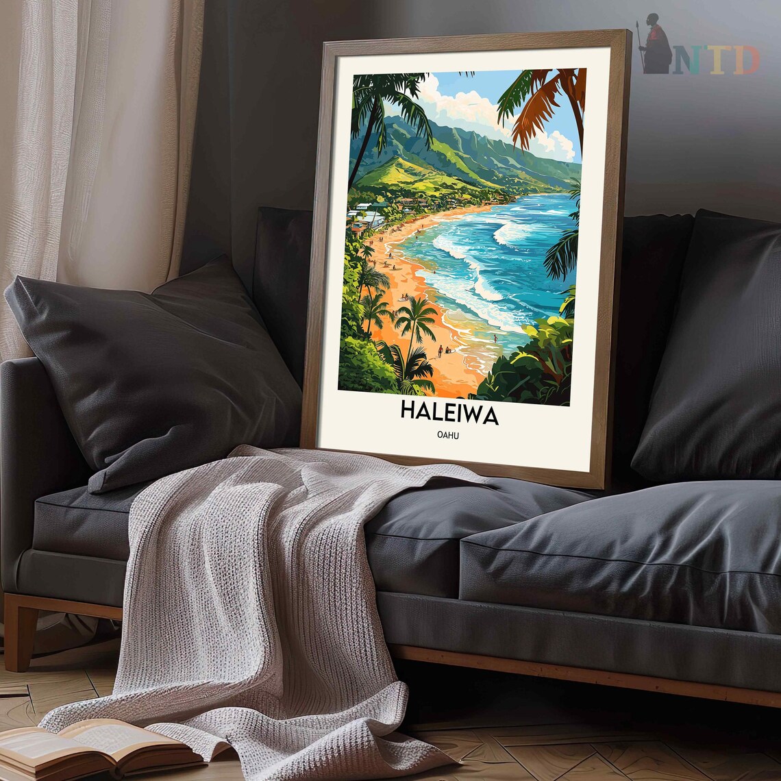 Haleiwa Hawaii Travel Poster, North Shore Oahu - Image 3