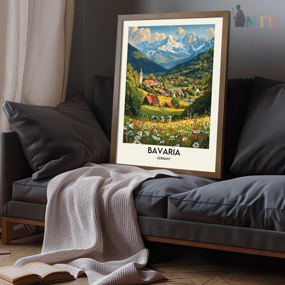 Bavarian Alps Travel Poster, Germany Wall Art - Image 3