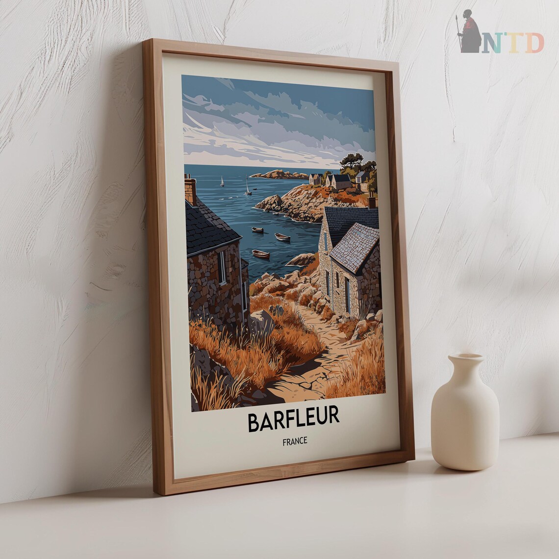 Barfleur Normandy Travel Poster Print, France - Image 2