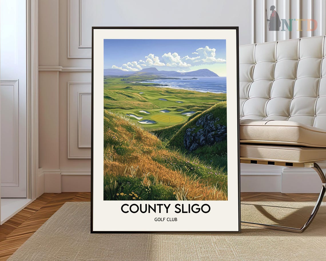 County Sligo Golf Club Aerial Links Bunkers Golden Grass Poster