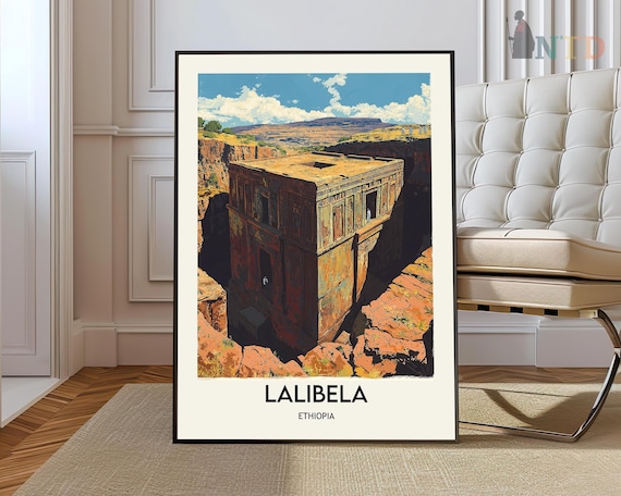 Ancient Rock Hewn Church of Lalibela Ethiopia Historic Poster