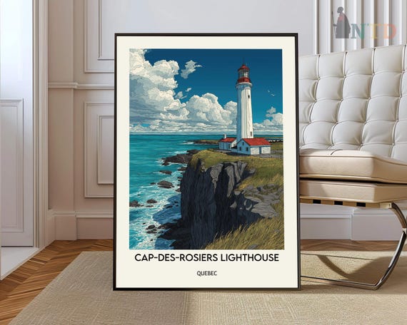 Capdesrosiers Lighthouse Poster Wall Art Print Photo