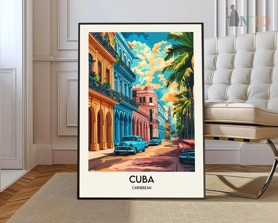 Havana Poster Caribbean Travel Art Print