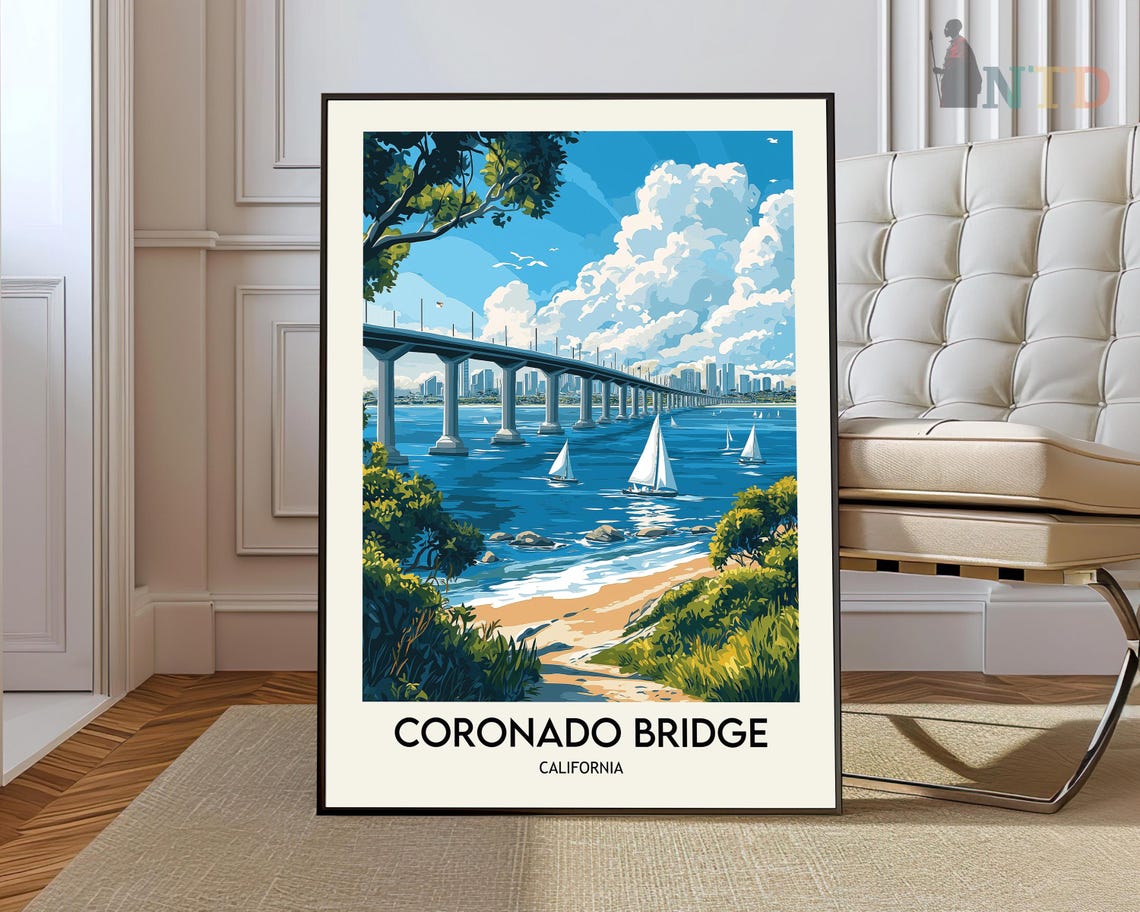 Coronado Bridge Print Coronado Bridge Poster Coronado Bridge Wall Art Coronado Bridge Travel Coronado Bridge Art Print Coronado Bridge