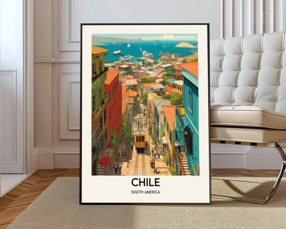 Chile Poster Wall Art Print Photo Travel Santiago